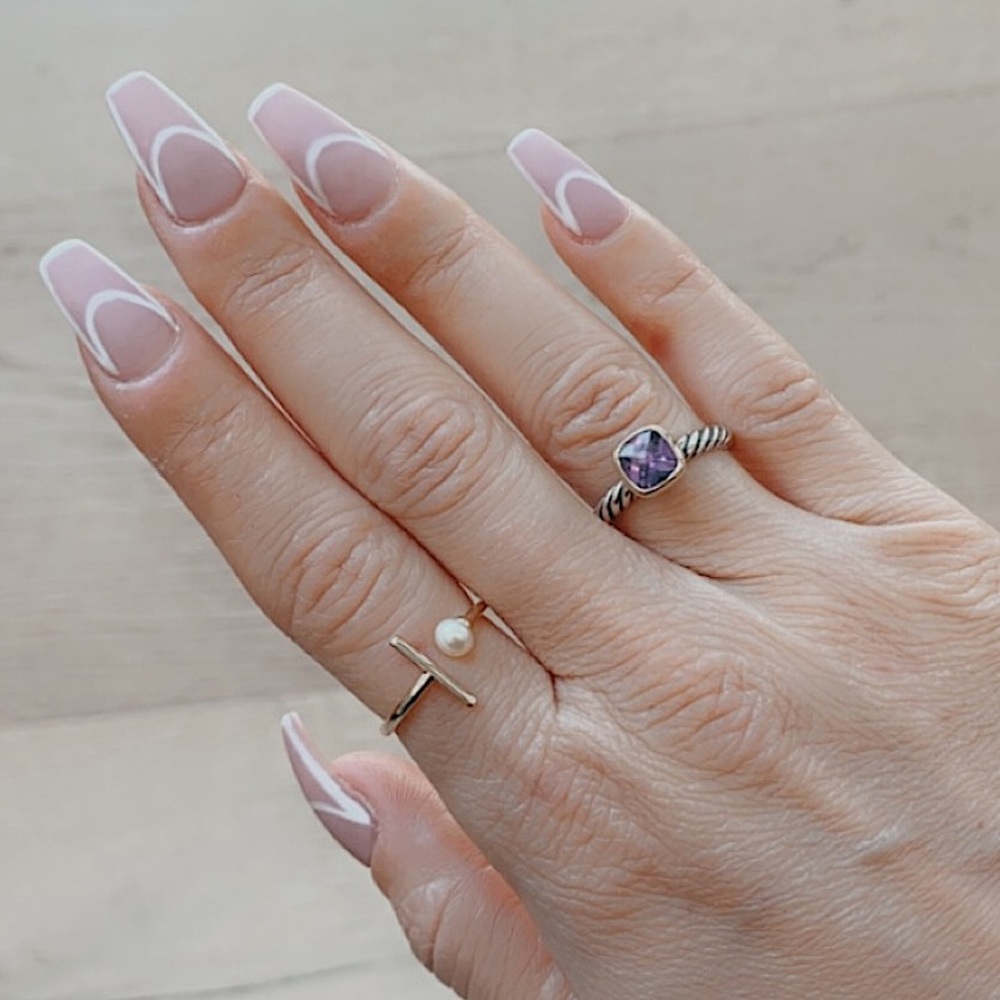 David Yurman Cable Ring with Gold and Amethyst